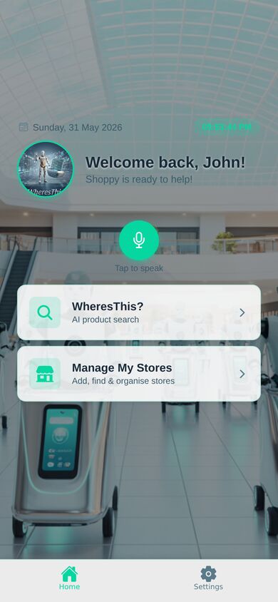 WheresThis? dashboard screen