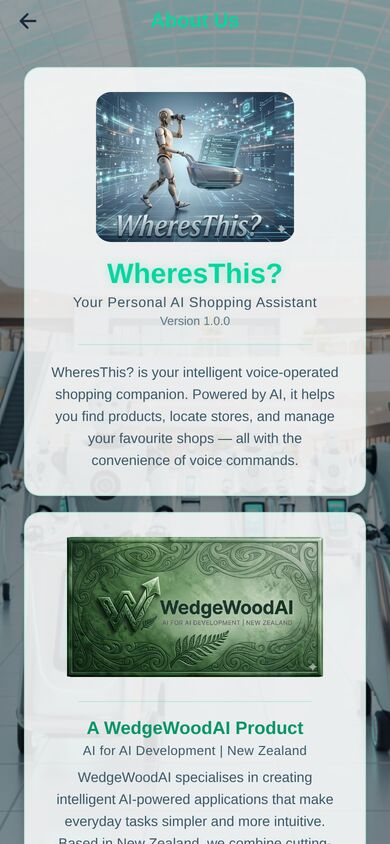 WheresThis? about WedgewoodAI screen